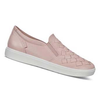 Women's Ecco Soft 7 Woven Casual Shoes Pink | SG 82OKI